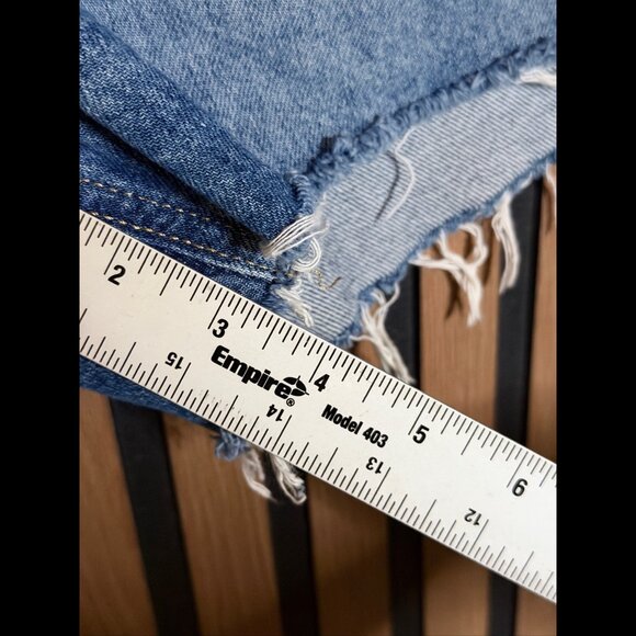 Rag & Bone Jean Shorts 32 Blue Cut Off High Rise Fray 5 Pocket Denim Button Fly - Picture 5 of 10